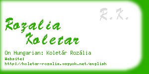 rozalia koletar business card