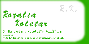 rozalia koletar business card